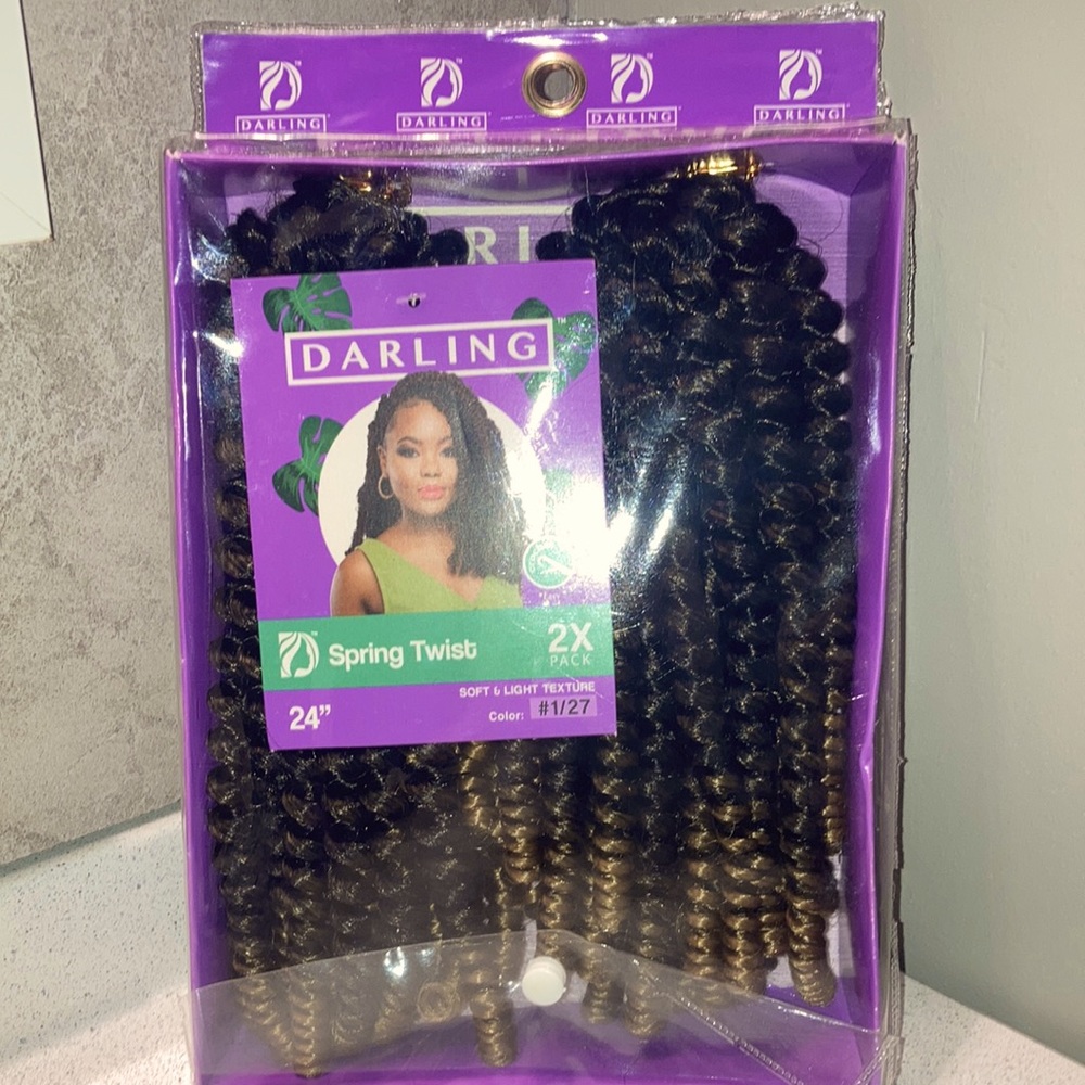 DARLING 100% premium synthetic hair spring twist 2X pack soft and light texture.